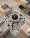 Bahama Breeze Outdoor Collection Area Rug -  Andros Square Gray  lifestyle 80