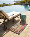 Outdoor Marrakesh Collection Area Rug -  Agadir Rectangle Multi Black  lifestyle 48