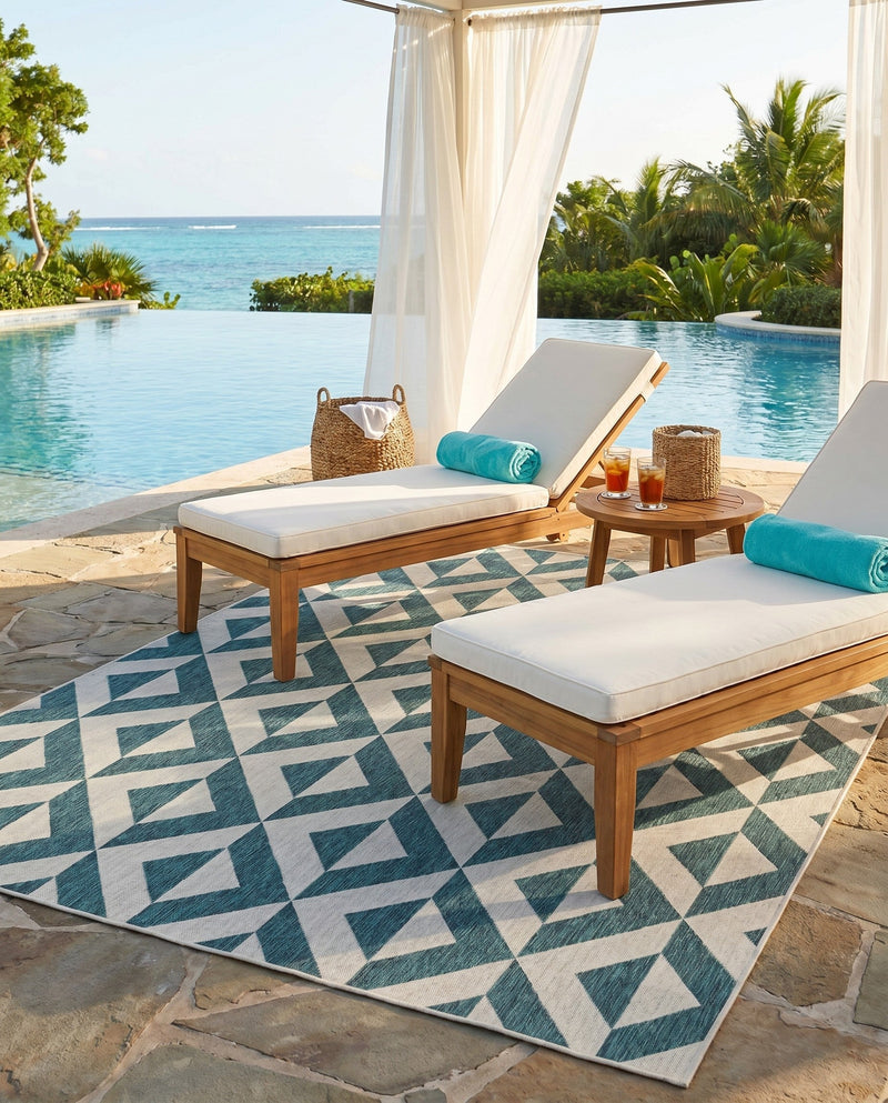 Urban Oasis Rugs Collection Area Rug -  Highrise (Teal) Rectangle Teal  lifestyle 16