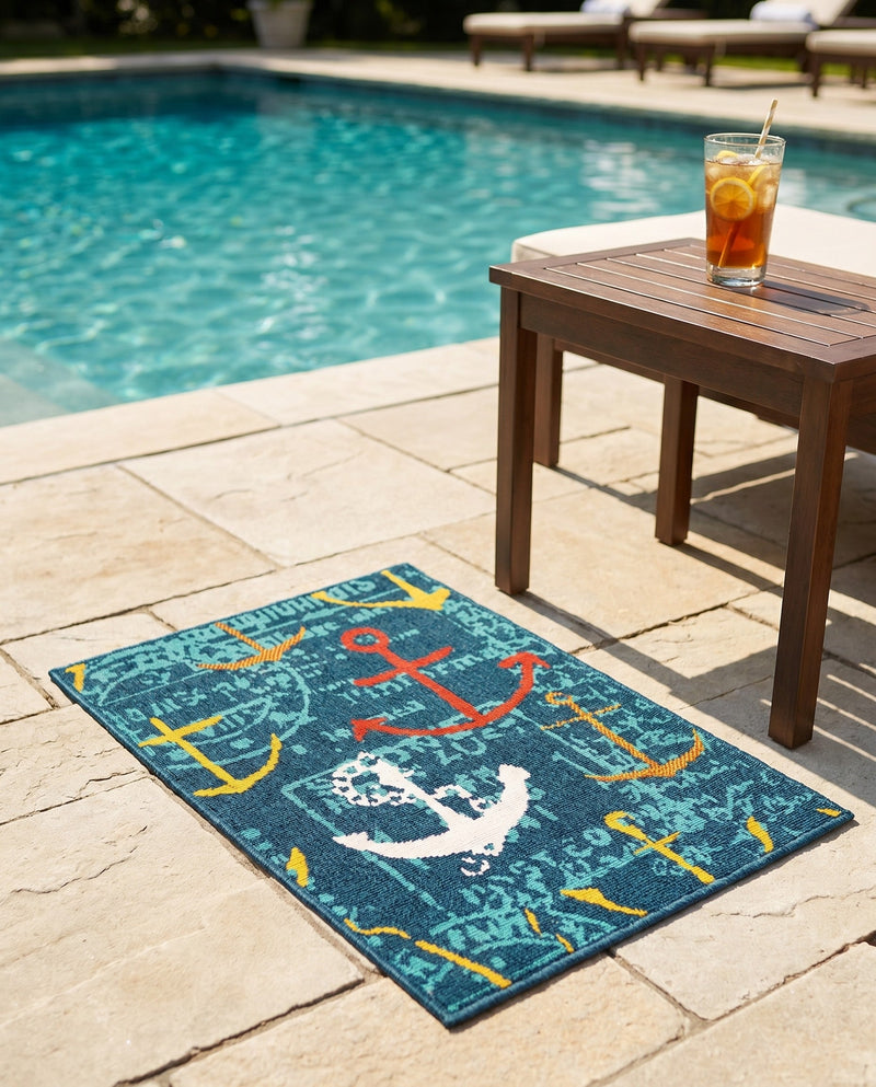 Seaside Haven Rugs Collection Area Rug -  Lighthouse Rectangle Navy Blue  lifestyle 22