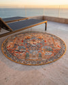 Patio Heritage Collection Area Rug -  Oasis Round Multi  lifestyle 79