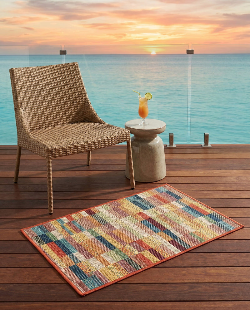 Coastal Terrace Collection Area Rug -  Harbor Rectangle Multi  lifestyle 3