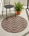 Savannah Pergola Collection Area Rug -  Pavilion (Brown) Round Brown  lifestyle 35