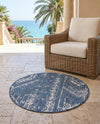 Desert Nomad Terrace Collection Area Rug - Sahara (Blue) Round Blue  lifestyle 62