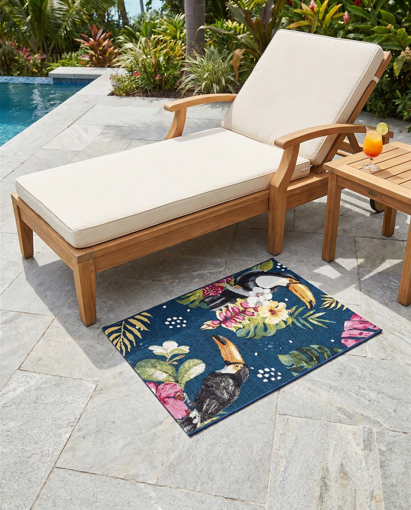 Seaside Blooms Collection Area Rug -  Leaf Rectangle Multi  lifestyle 31