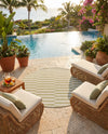 Seaside Stripes Collection Area Rug - Cabana (Green) Round Green  lifestyle 52