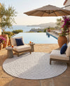 Garden Lattice Charm Collection Area Rug -  Pergola (Grey) Round Grey  lifestyle 51