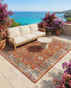 Patio Heritage Collection Area Rug -  Eden Rectangle Antique Red  lifestyle 21