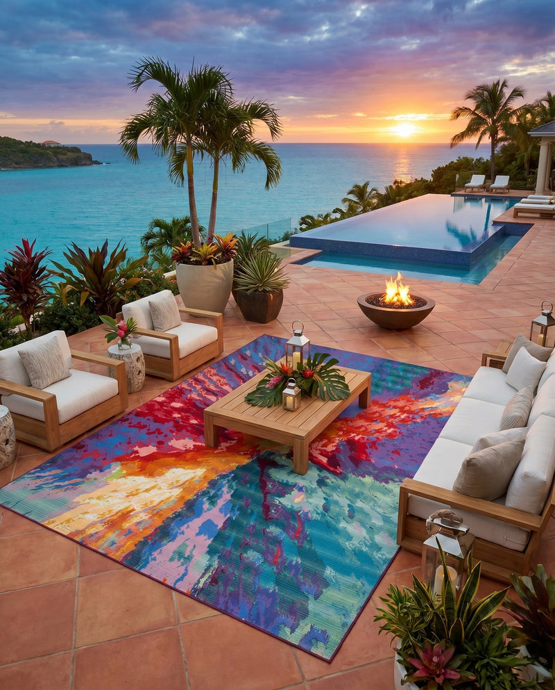 Urban Terrace Collection Area Rug -  Laneway Rectangle Multi  lifestyle 16