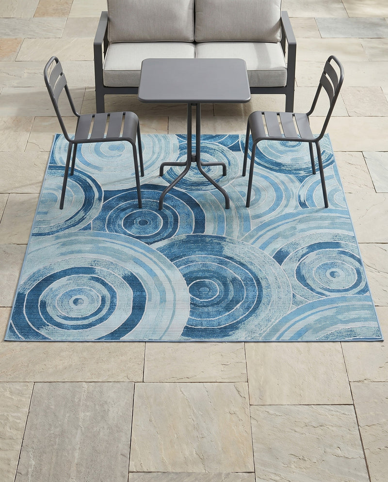 Urban Terrace Collection Area Rug -  Parkside Square Light Blue  lifestyle 31