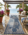 Patio Heritage Collection Area Rug -  Charleston (Blue) Runner Blue  lifestyle 61