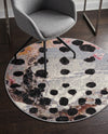 Urban Terrace Collection Area Rug -  Piazza Round White and Black  lifestyle 67