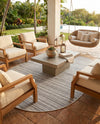 Seaside Stripes Collection Area Rug -  Boardwalk (Beige) Oval Beige  lifestyle 21
