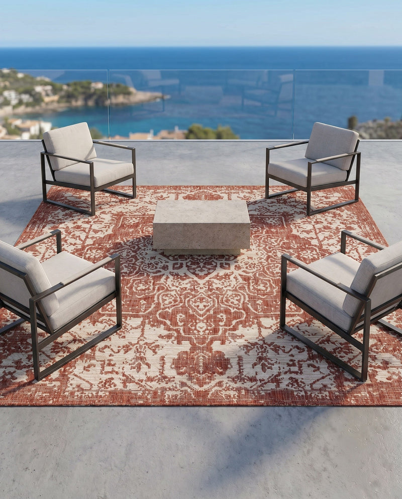 Urban Oasis Rugs Collection Area Rug -  Penthouse (Rust Red) Square Rust Red  lifestyle 54