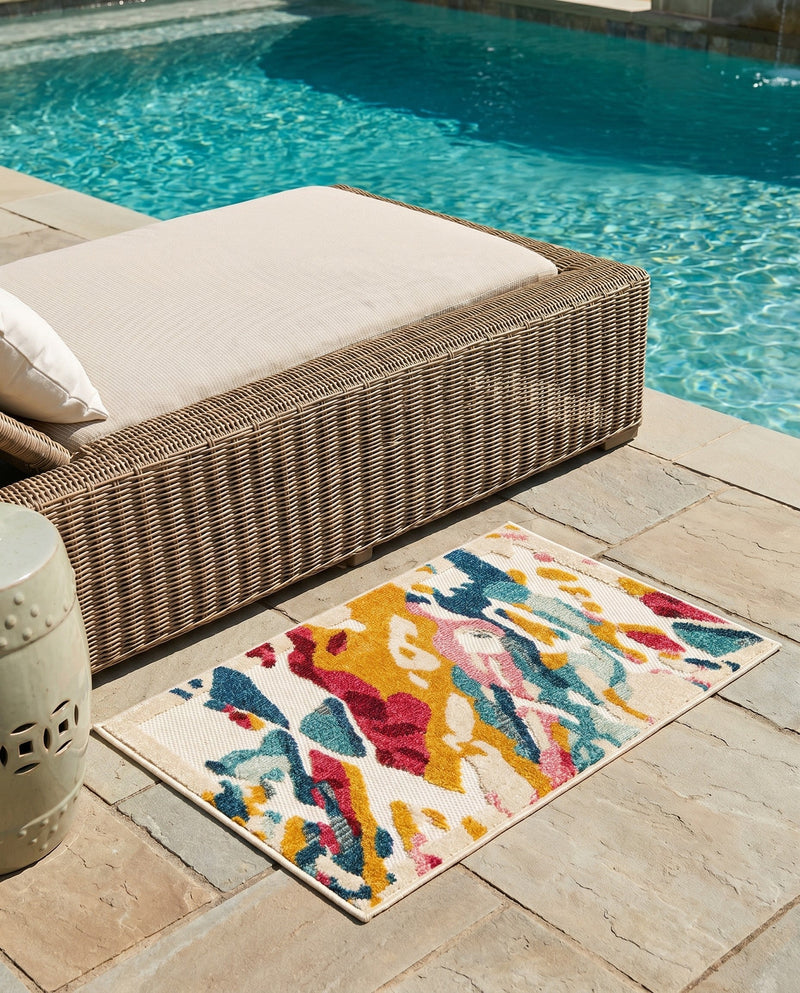 Outdoor Marrakesh Collection Area Rug -  Meknes Rectangle Multi  lifestyle 5