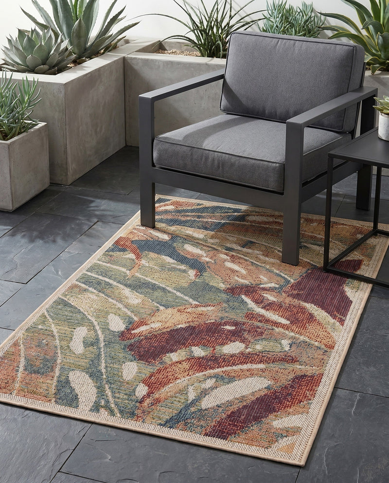 Coastal Terrace Collection Area Rug -  Wavecrest Rectangle Multi  lifestyle 47