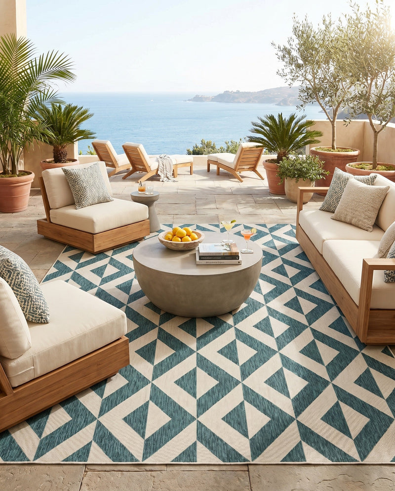 Urban Oasis Rugs Collection Area Rug -  Highrise (Teal) Rectangle Teal  lifestyle 14