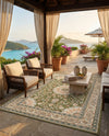 Patio Heritage Collection Area Rug -  Bower Rectangle Green  lifestyle 53