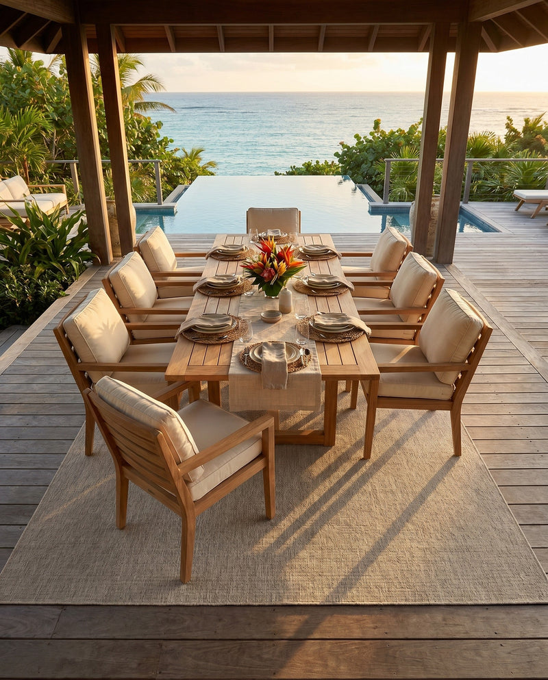 Seaside Serenity Collection Area Rug - Veranda (Light Gray) Rectangle Light Gray  lifestyle 33