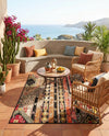 Outdoor Marrakesh Collection Area Rug -  Agadir Rectangle Multi Black  lifestyle 30