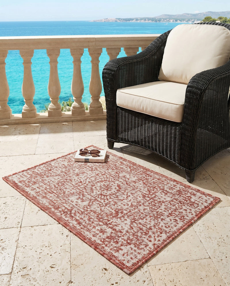 Patio Heritage Collection Area Rug - Savannah (Rust Red) Rectangle Rust Red  lifestyle 24