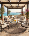Patio Heritage Collection Area Rug -  Charleston (Beige) Round Beige  lifestyle 76