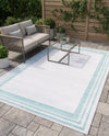 Bahama Breeze Outdoor Collection Area Rug -  Abaco Rectangle Gray Teal  lifestyle 61