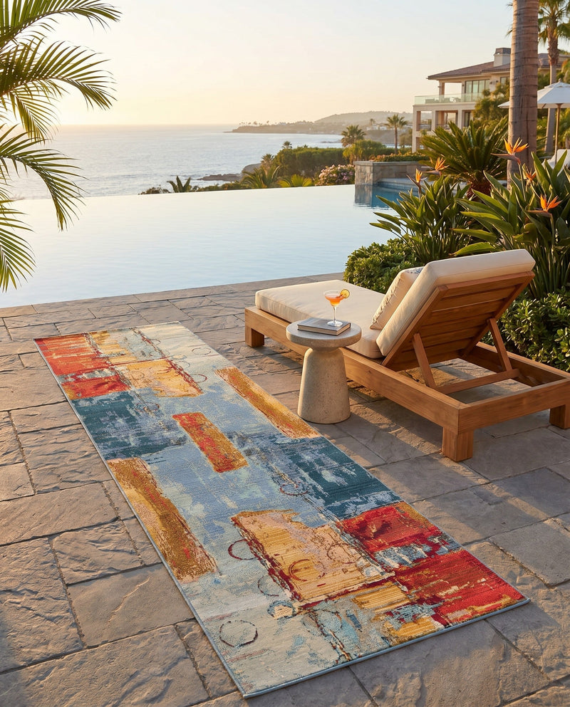 Urban Terrace Collection Area Rug -  Arbour Runner Multi  lifestyle 60