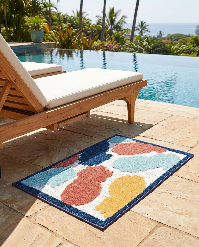 Caribbean Terrace Collection Area Rug -  Nevis Rectangle White  lifestyle 16