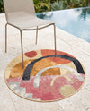 Urban Terrace Collection Area Rug -  Skyline Round Multi  lifestyle 80