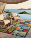 Urban Terrace Collection Area Rug -  Portico Rectangle Multi  lifestyle 4