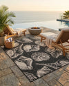 Seaside Haven Rugs Collection Area Rug -  Lighthouse (Black and White) Rectangle Black and White  lifestyle 15