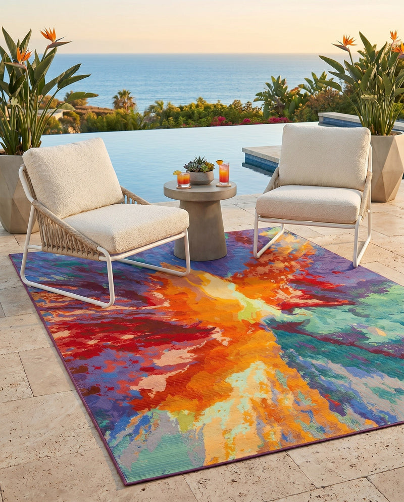 Urban Terrace Collection Area Rug -  Laneway Rectangle Multi  lifestyle 52