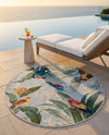 Seaside Blooms Collection Area Rug -  Tropic Round Multi  lifestyle 33
