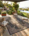 Patio Heritage Collection Area Rug -  Charleston (Charcoal Gray) Rectangle Charcoal Gray  lifestyle 15