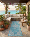 Patio Heritage Collection Area Rug -  Charleston (Light Aqua) Runner Light Aqua  lifestyle 54