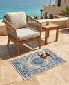 Patio Heritage Collection Area Rug -  Lafayette (Blue) Rectangle Blue  lifestyle 24
