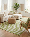 Seaside Stripes Collection Area Rug - Cabana (Green) Rectangle Green  lifestyle 26