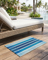Seaside Stripes Collection Area Rug -  Coral Rectangle Blue  lifestyle 10