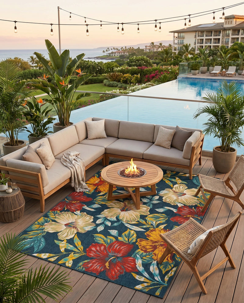 Seaside Haven Rugs Collection Area Rug -  Nautical Rectangle Multi  lifestyle 15