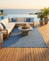 Seaside Serenity Collection Area Rug - Veranda (Blue) Rectangle Blue  lifestyle 13