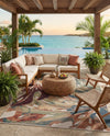 Coastal Terrace Collection Area Rug -  Wavecrest Rectangle Multi  lifestyle 13