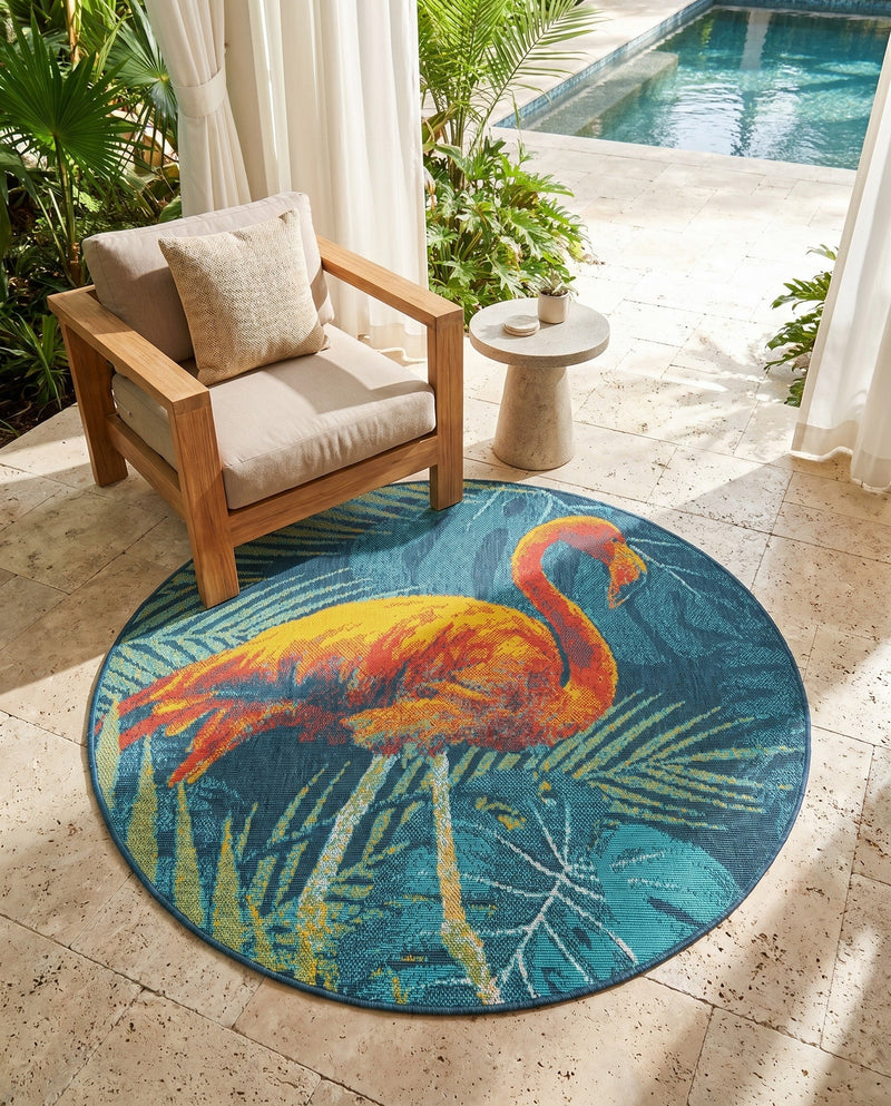 Seaside Haven Rugs Collection Area Rug -  Tidepool Round Multi  lifestyle 50