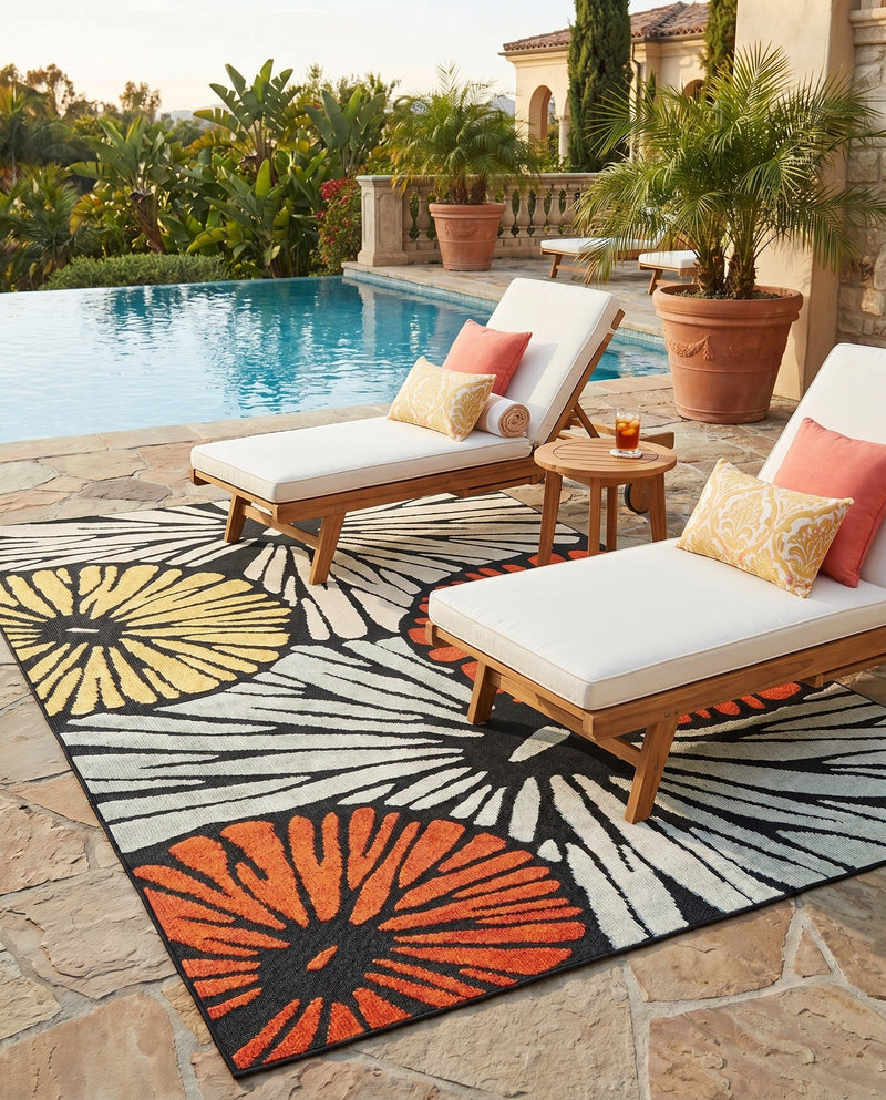 Outdoor Marrakesh Collection Area Rug -  Tetouan Rectangle Multi  lifestyle 25