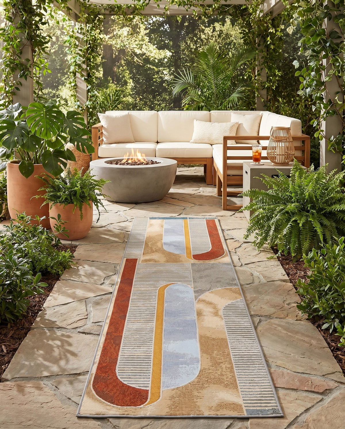 Urban Terrace Collection Area Rug -  Deck Runner Multi  lifestyle 87