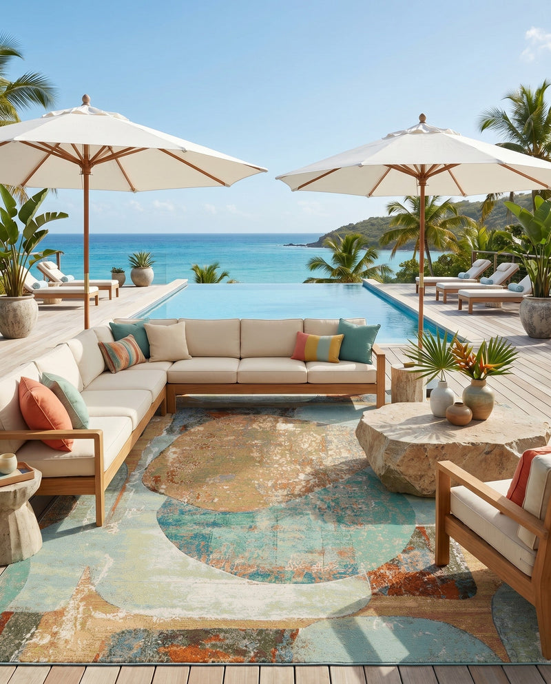 Urban Terrace Collection Area Rug -  Portico Rectangle Multi  lifestyle 23