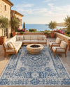 Patio Heritage Collection Area Rug - Savannah (Blue) Rectangle Blue  lifestyle 37