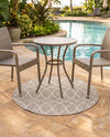 Savannah Pergola Collection Area Rug -  Pavilion (Light Gray) Round Light Gray  lifestyle 48