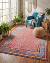 Patio Heritage Collection Area Rug -  Serenity Rectangle Vintage Salmon Coral  lifestyle 27