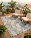 Seaside Blooms Collection Area Rug -  Serene Rectangle Light Blue  lifestyle 71